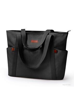 18L Nylon Water-Repellent Tote Bag with Zipper 15.6" Laptop Hobo Shoulder Bag